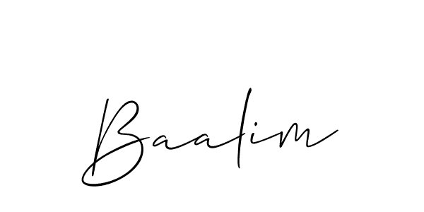 Also we have Baalim name is the best signature style. Create professional handwritten signature collection using Allison_Script autograph style. Baalim signature style 2 images and pictures png
