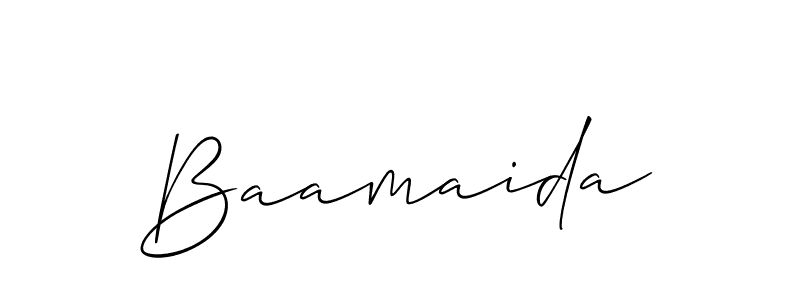 Make a short Baamaida signature style. Manage your documents anywhere anytime using Allison_Script. Create and add eSignatures, submit forms, share and send files easily. Baamaida signature style 2 images and pictures png