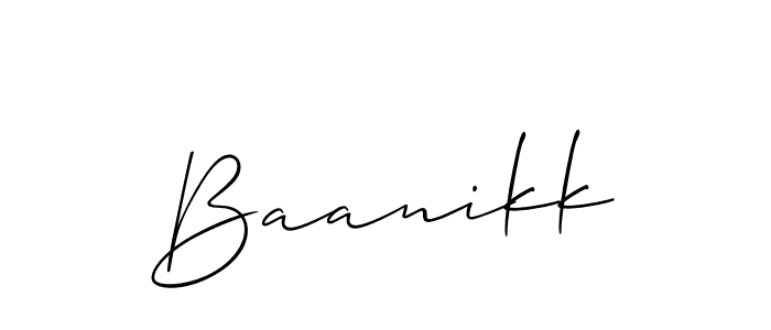 Also You can easily find your signature by using the search form. We will create Baanikk name handwritten signature images for you free of cost using Allison_Script sign style. Baanikk signature style 2 images and pictures png