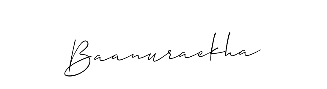 It looks lik you need a new signature style for name Baanuraekha. Design unique handwritten (Allison_Script) signature with our free signature maker in just a few clicks. Baanuraekha signature style 2 images and pictures png