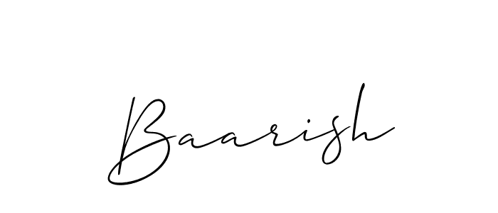 How to make Baarish signature? Allison_Script is a professional autograph style. Create handwritten signature for Baarish name. Baarish signature style 2 images and pictures png