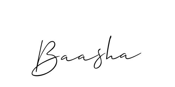 Design your own signature with our free online signature maker. With this signature software, you can create a handwritten (Allison_Script) signature for name Baasha. Baasha signature style 2 images and pictures png