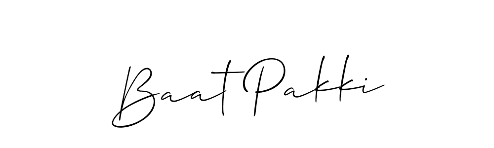 Make a short Baat Pakki signature style. Manage your documents anywhere anytime using Allison_Script. Create and add eSignatures, submit forms, share and send files easily. Baat Pakki signature style 2 images and pictures png