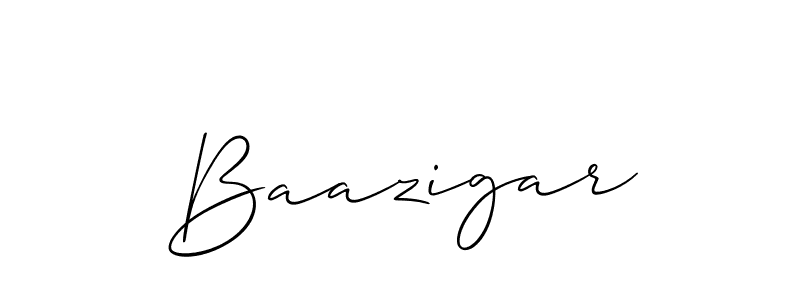 Use a signature maker to create a handwritten signature online. With this signature software, you can design (Allison_Script) your own signature for name Baazigar. Baazigar signature style 2 images and pictures png