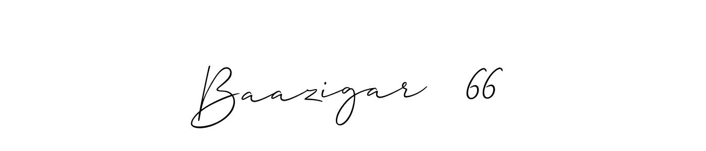 Design your own signature with our free online signature maker. With this signature software, you can create a handwritten (Allison_Script) signature for name Baazigar   66 . Baazigar   66  signature style 2 images and pictures png