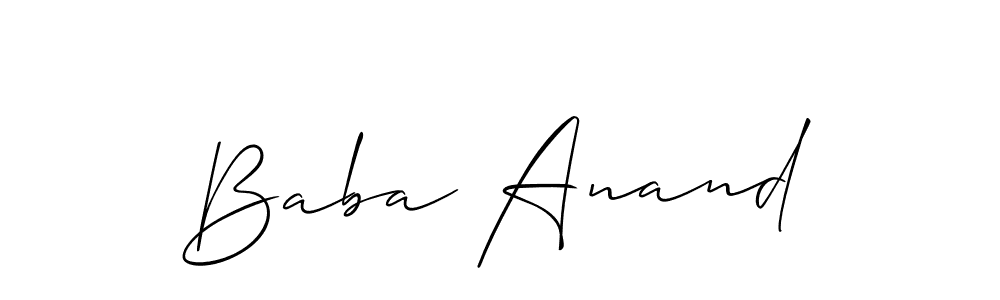 Design your own signature with our free online signature maker. With this signature software, you can create a handwritten (Allison_Script) signature for name Baba Anand. Baba Anand signature style 2 images and pictures png
