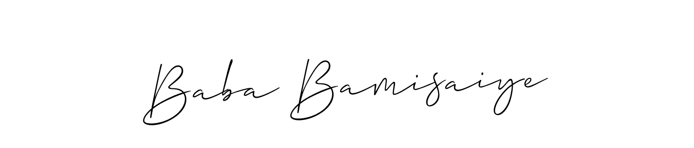 It looks lik you need a new signature style for name Baba Bamisaiye. Design unique handwritten (Allison_Script) signature with our free signature maker in just a few clicks. Baba Bamisaiye signature style 2 images and pictures png