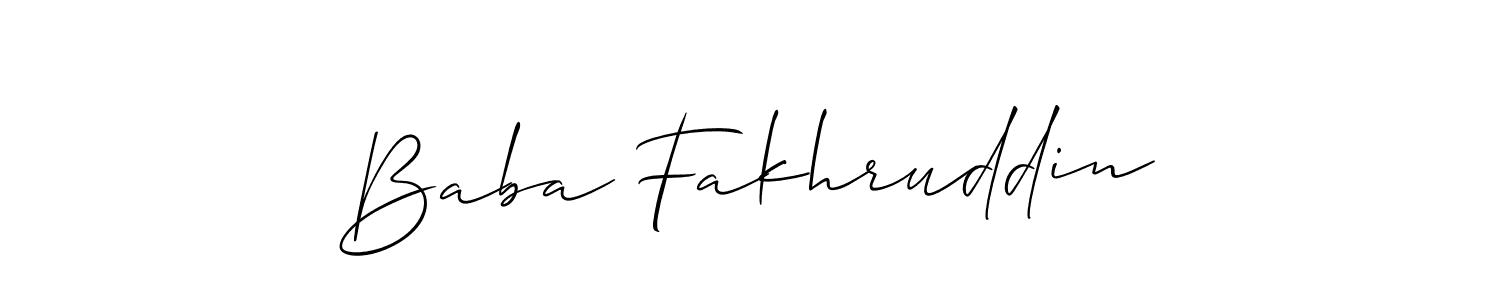 Create a beautiful signature design for name Baba Fakhruddin. With this signature (Allison_Script) fonts, you can make a handwritten signature for free. Baba Fakhruddin signature style 2 images and pictures png