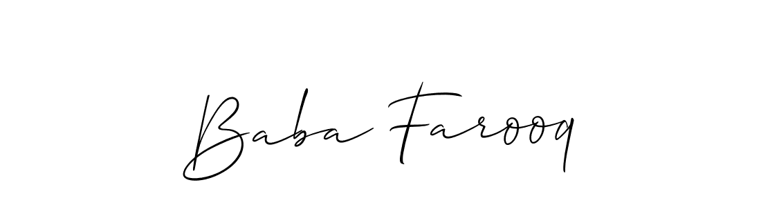 Use a signature maker to create a handwritten signature online. With this signature software, you can design (Allison_Script) your own signature for name Baba Farooq. Baba Farooq signature style 2 images and pictures png