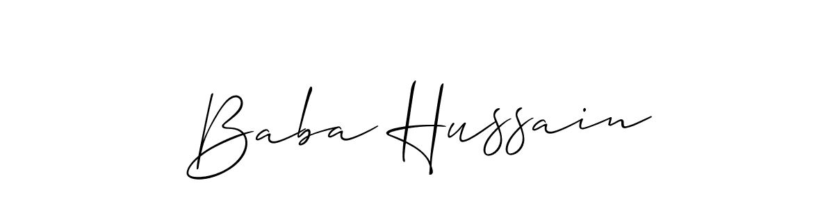 Make a beautiful signature design for name Baba Hussain. With this signature (Allison_Script) style, you can create a handwritten signature for free. Baba Hussain signature style 2 images and pictures png