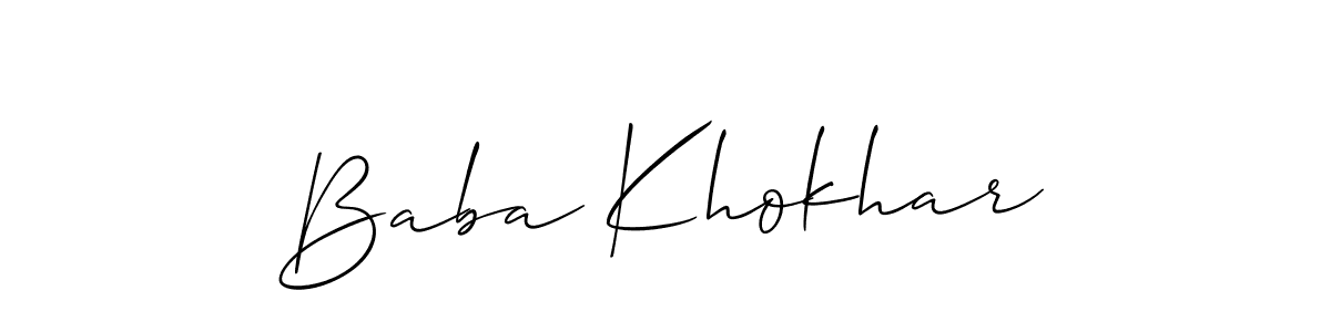 How to make Baba Khokhar signature? Allison_Script is a professional autograph style. Create handwritten signature for Baba Khokhar name. Baba Khokhar signature style 2 images and pictures png