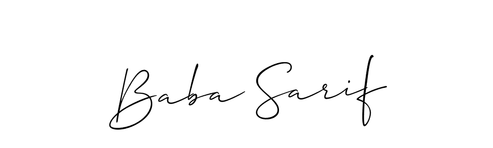The best way (Allison_Script) to make a short signature is to pick only two or three words in your name. The name Baba Sarif include a total of six letters. For converting this name. Baba Sarif signature style 2 images and pictures png