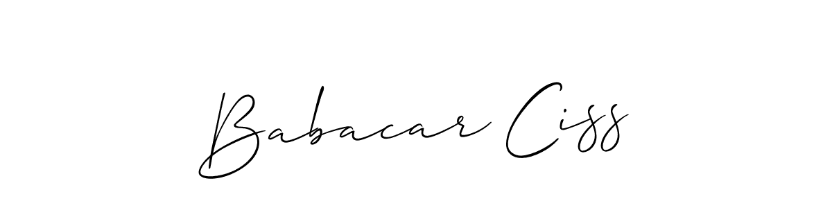 Allison_Script is a professional signature style that is perfect for those who want to add a touch of class to their signature. It is also a great choice for those who want to make their signature more unique. Get Babacar Ciss name to fancy signature for free. Babacar Ciss signature style 2 images and pictures png