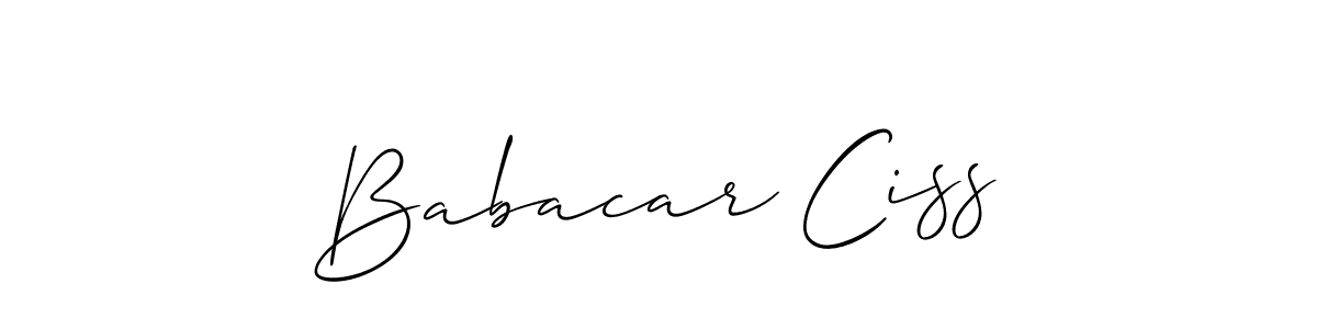 Allison_Script is a professional signature style that is perfect for those who want to add a touch of class to their signature. It is also a great choice for those who want to make their signature more unique. Get Babacar Ciss name to fancy signature for free. Babacar Ciss signature style 2 images and pictures png