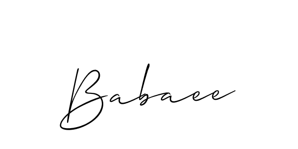 Also You can easily find your signature by using the search form. We will create Babaee name handwritten signature images for you free of cost using Allison_Script sign style. Babaee signature style 2 images and pictures png