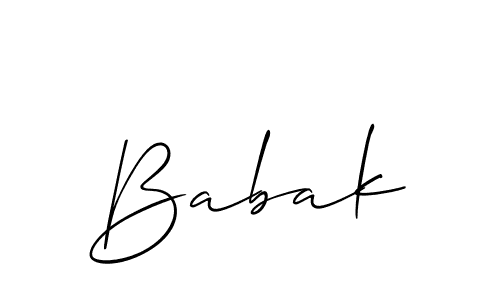 Design your own signature with our free online signature maker. With this signature software, you can create a handwritten (Allison_Script) signature for name Babak. Babak signature style 2 images and pictures png