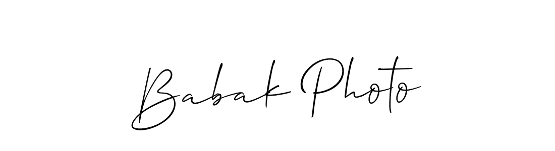 You should practise on your own different ways (Allison_Script) to write your name (Babak Photo) in signature. don't let someone else do it for you. Babak Photo signature style 2 images and pictures png