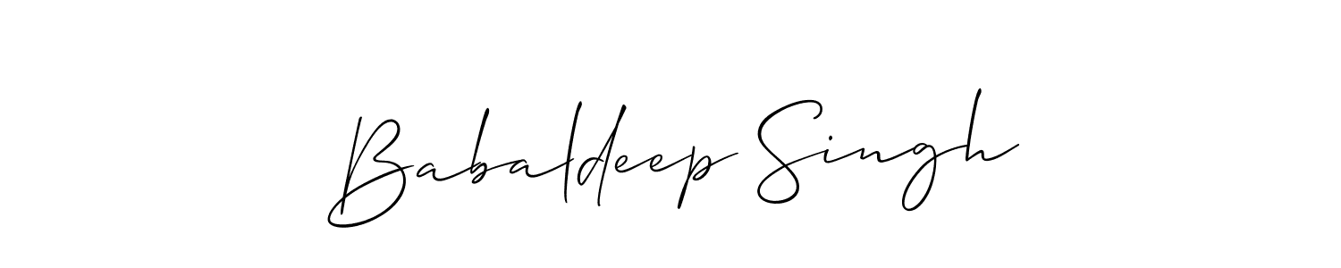 Make a beautiful signature design for name Babaldeep Singh. With this signature (Allison_Script) style, you can create a handwritten signature for free. Babaldeep Singh signature style 2 images and pictures png