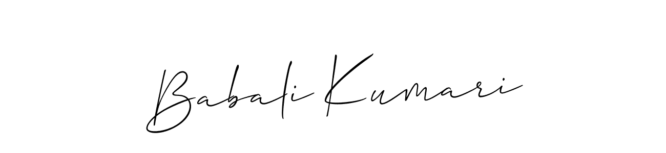 It looks lik you need a new signature style for name Babali Kumari. Design unique handwritten (Allison_Script) signature with our free signature maker in just a few clicks. Babali Kumari signature style 2 images and pictures png