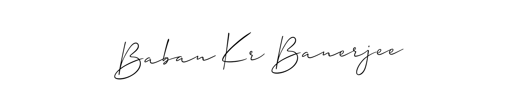 The best way (Allison_Script) to make a short signature is to pick only two or three words in your name. The name Baban Kr Banerjee include a total of six letters. For converting this name. Baban Kr Banerjee signature style 2 images and pictures png