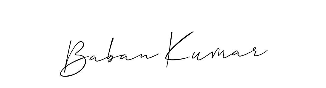 Allison_Script is a professional signature style that is perfect for those who want to add a touch of class to their signature. It is also a great choice for those who want to make their signature more unique. Get Baban Kumar name to fancy signature for free. Baban Kumar signature style 2 images and pictures png