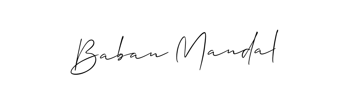 Make a beautiful signature design for name Baban Mandal. With this signature (Allison_Script) style, you can create a handwritten signature for free. Baban Mandal signature style 2 images and pictures png