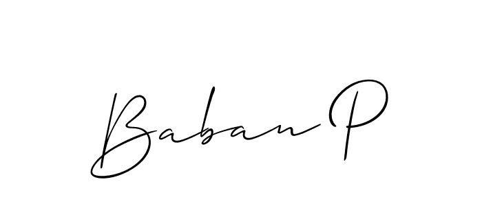 Best and Professional Signature Style for Baban P. Allison_Script Best Signature Style Collection. Baban P signature style 2 images and pictures png