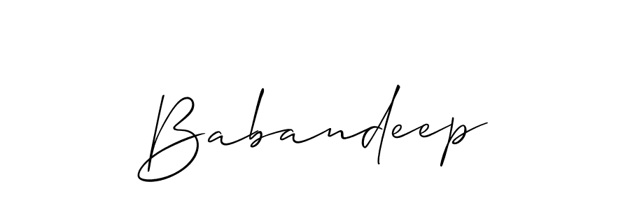 Create a beautiful signature design for name Babandeep. With this signature (Allison_Script) fonts, you can make a handwritten signature for free. Babandeep signature style 2 images and pictures png