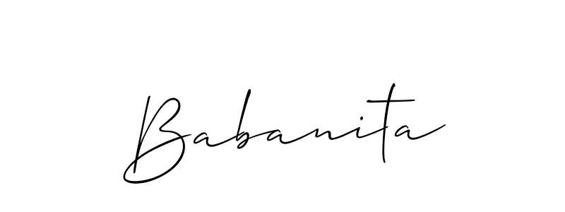 Also You can easily find your signature by using the search form. We will create Babanita name handwritten signature images for you free of cost using Allison_Script sign style. Babanita signature style 2 images and pictures png