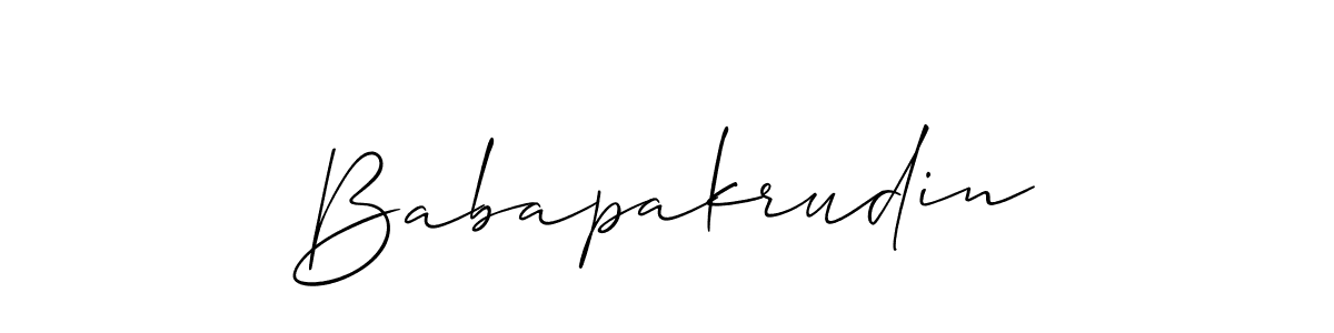 Also we have Babapakrudin name is the best signature style. Create professional handwritten signature collection using Allison_Script autograph style. Babapakrudin signature style 2 images and pictures png