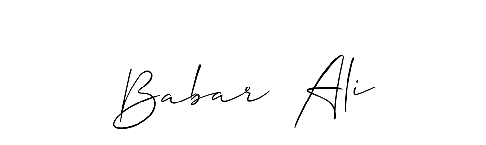 Create a beautiful signature design for name Babar  Ali. With this signature (Allison_Script) fonts, you can make a handwritten signature for free. Babar  Ali signature style 2 images and pictures png