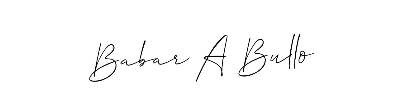 Use a signature maker to create a handwritten signature online. With this signature software, you can design (Allison_Script) your own signature for name Babar A Bullo. Babar A Bullo signature style 2 images and pictures png