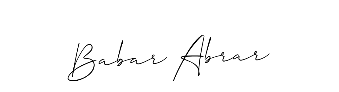 Also we have Babar Abrar name is the best signature style. Create professional handwritten signature collection using Allison_Script autograph style. Babar Abrar signature style 2 images and pictures png