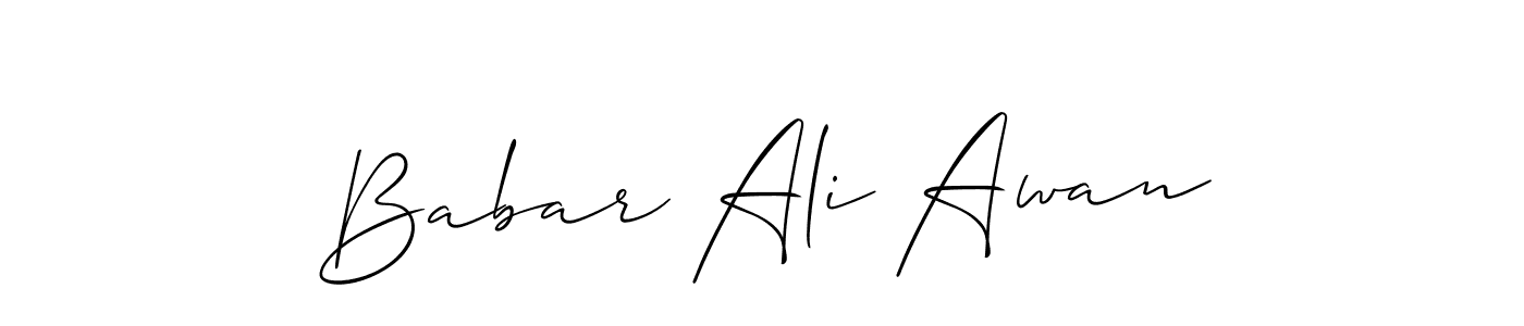 How to make Babar Ali Awan signature? Allison_Script is a professional autograph style. Create handwritten signature for Babar Ali Awan name. Babar Ali Awan signature style 2 images and pictures png