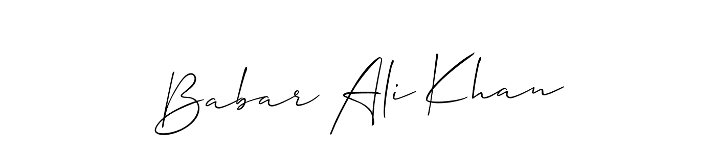 It looks lik you need a new signature style for name Babar Ali Khan. Design unique handwritten (Allison_Script) signature with our free signature maker in just a few clicks. Babar Ali Khan signature style 2 images and pictures png