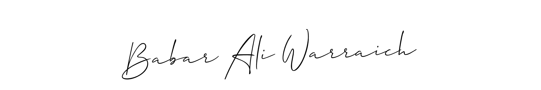 Also we have Babar Ali Warraich name is the best signature style. Create professional handwritten signature collection using Allison_Script autograph style. Babar Ali Warraich signature style 2 images and pictures png