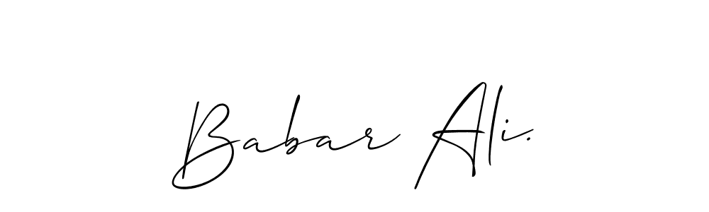 The best way (Allison_Script) to make a short signature is to pick only two or three words in your name. The name Babar Ali. include a total of six letters. For converting this name. Babar Ali. signature style 2 images and pictures png