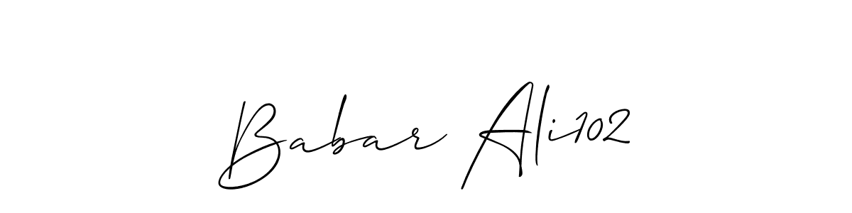 Make a beautiful signature design for name Babar Ali102. Use this online signature maker to create a handwritten signature for free. Babar Ali102 signature style 2 images and pictures png