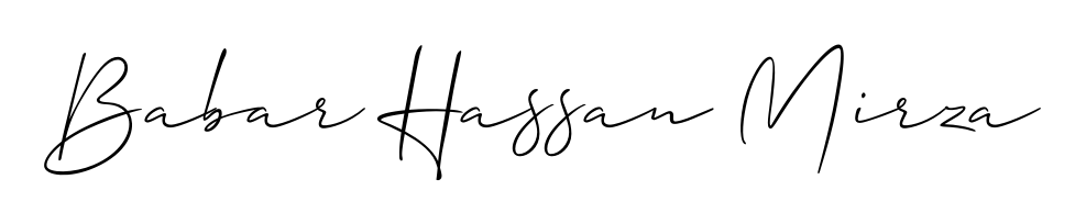 The Allison_Script signature style provides a bold statement for name Babar Hassan Mirza. Designed for business owners, executives, and leaders. Babar Hassan Mirza signature style 2 images and pictures png