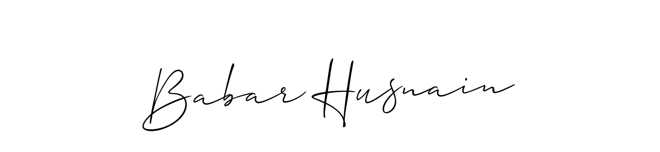 Also we have Babar Husnain name is the best signature style. Create professional handwritten signature collection using Allison_Script autograph style. Babar Husnain signature style 2 images and pictures png