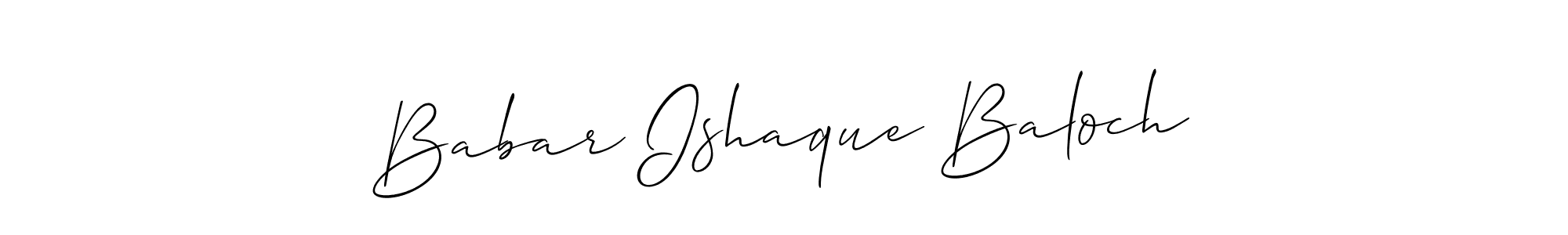 Make a beautiful signature design for name Babar Ishaque Baloch. With this signature (Allison_Script) style, you can create a handwritten signature for free. Babar Ishaque Baloch signature style 2 images and pictures png