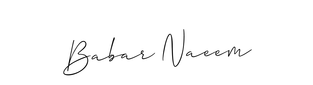 How to Draw Babar Naeem signature style? Allison_Script is a latest design signature styles for name Babar Naeem. Babar Naeem signature style 2 images and pictures png