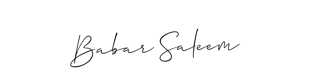 How to make Babar Saleem name signature. Use Allison_Script style for creating short signs online. This is the latest handwritten sign. Babar Saleem signature style 2 images and pictures png