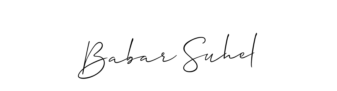 How to make Babar Suhel signature? Allison_Script is a professional autograph style. Create handwritten signature for Babar Suhel name. Babar Suhel signature style 2 images and pictures png