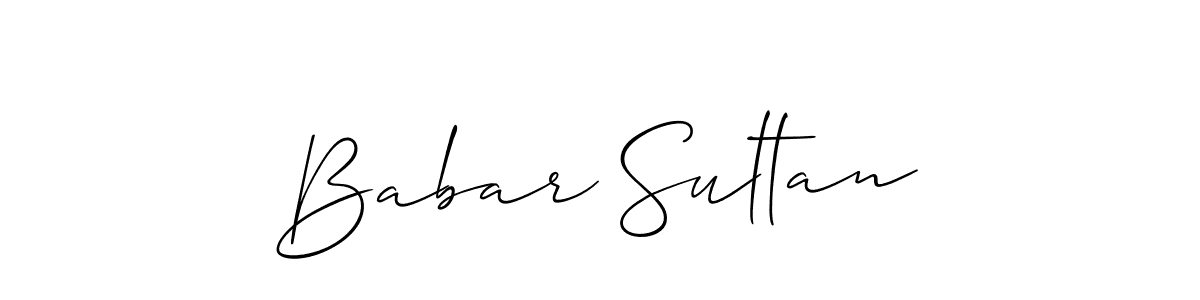 Design your own signature with our free online signature maker. With this signature software, you can create a handwritten (Allison_Script) signature for name Babar Sultan. Babar Sultan signature style 2 images and pictures png