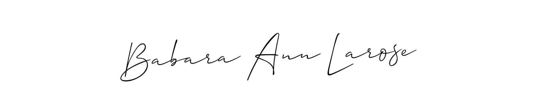 Make a short Babara Ann Larose signature style. Manage your documents anywhere anytime using Allison_Script. Create and add eSignatures, submit forms, share and send files easily. Babara Ann Larose signature style 2 images and pictures png