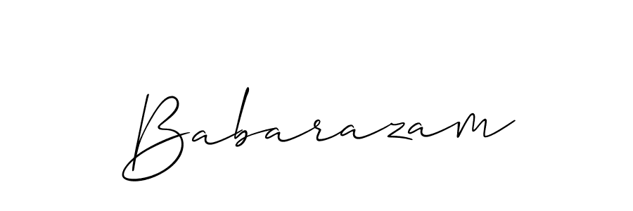 How to make Babarazam signature? Allison_Script is a professional autograph style. Create handwritten signature for Babarazam name. Babarazam signature style 2 images and pictures png