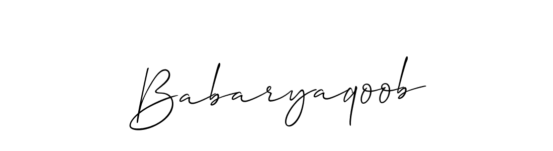 Make a beautiful signature design for name Babaryaqoob. With this signature (Allison_Script) style, you can create a handwritten signature for free. Babaryaqoob signature style 2 images and pictures png