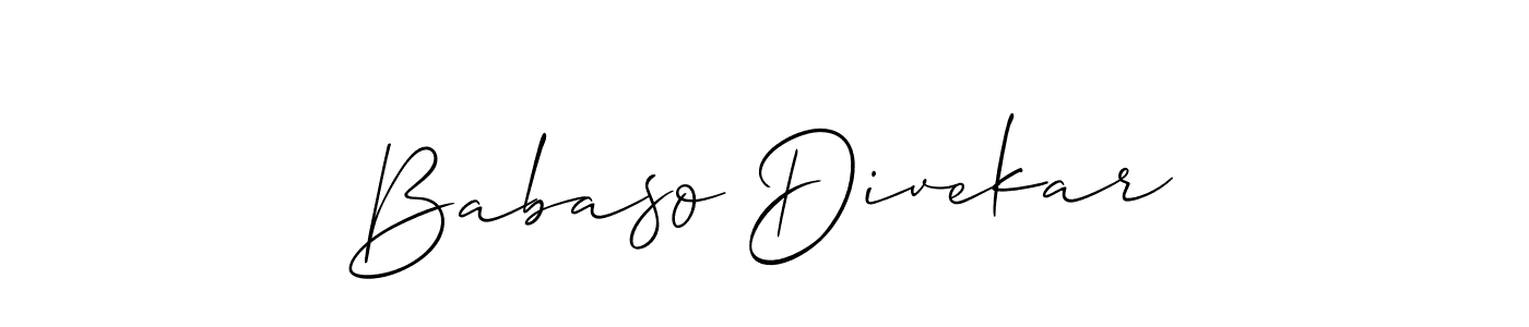 How to make Babaso Divekar name signature. Use Allison_Script style for creating short signs online. This is the latest handwritten sign. Babaso Divekar signature style 2 images and pictures png