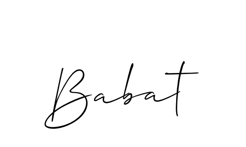 Make a beautiful signature design for name Babat. With this signature (Allison_Script) style, you can create a handwritten signature for free. Babat signature style 2 images and pictures png